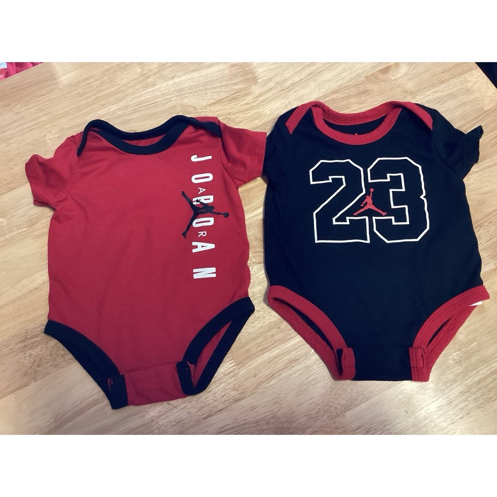 EUC Lot Of 2 Boys Air Jordan Short Sleeved One-piece- Size 0-3months‎